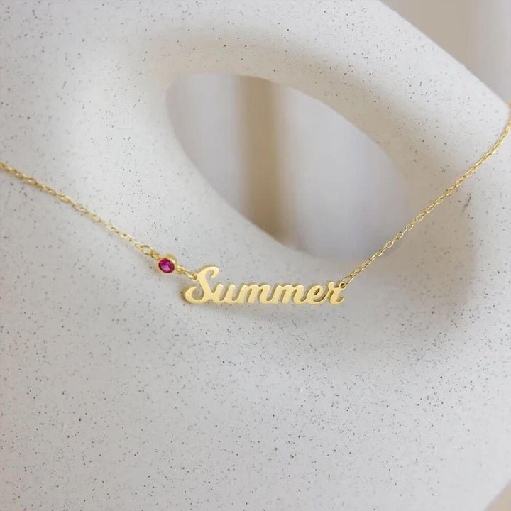 Personalised Summer Birthstone Name Necklace