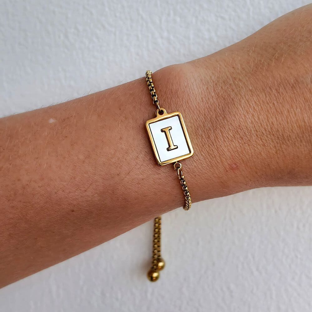 Personalised Indie Initial Bracelet 18K Gold High Quality