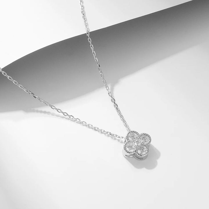 Four Leaf Clover Crystal Pendant Necklace