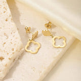 Hollowed Clover Pendant Earrings
