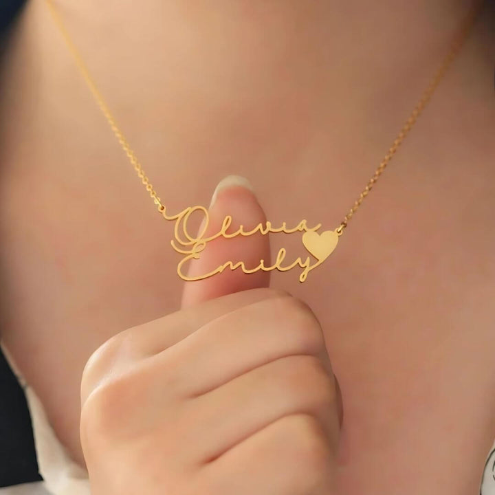 Personalised Emily Heart Name Necklace