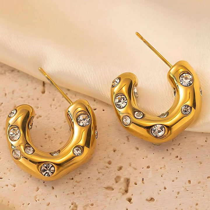 Zandra Hoop Diamond Earrings