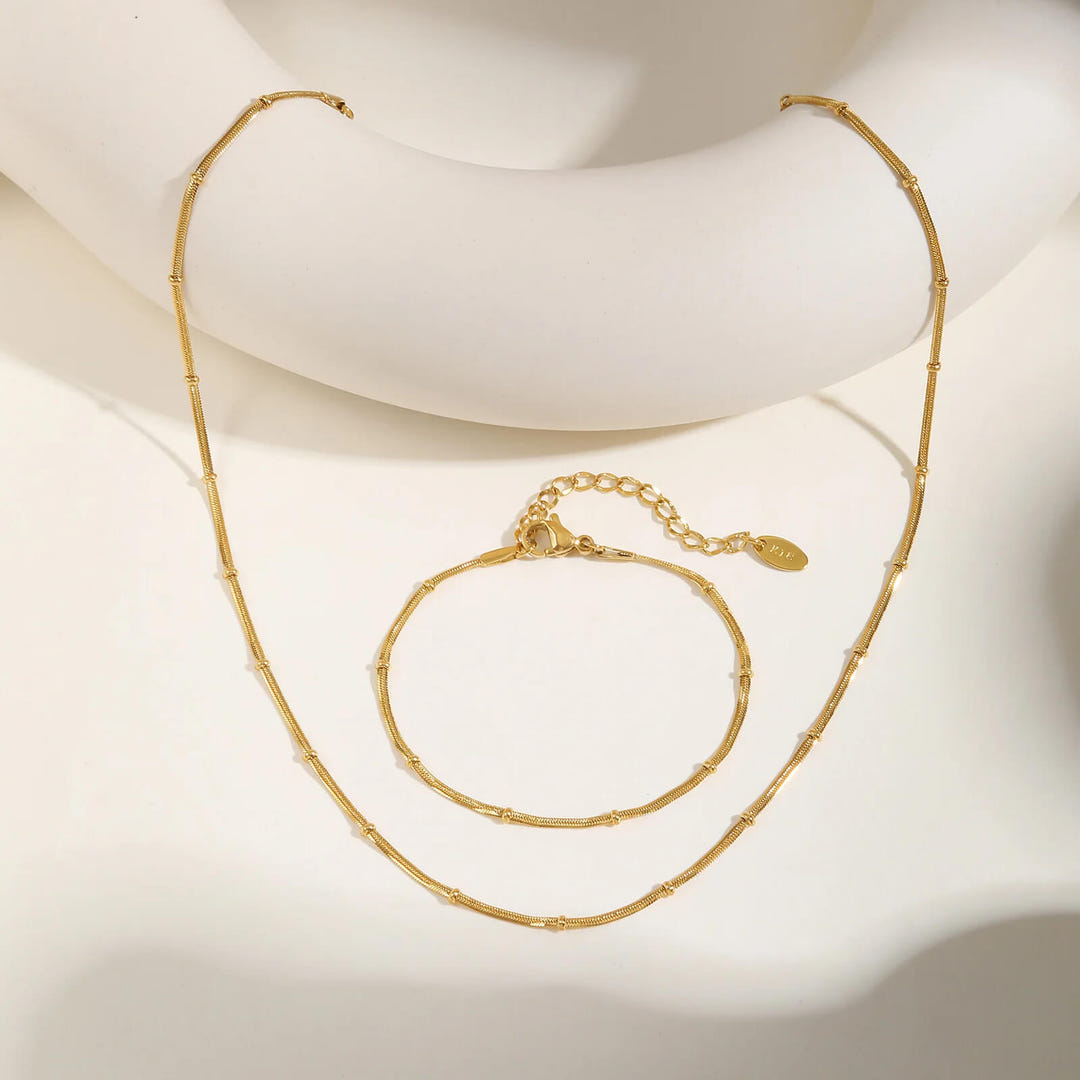Serinna Snake Chain Bead Bracelet