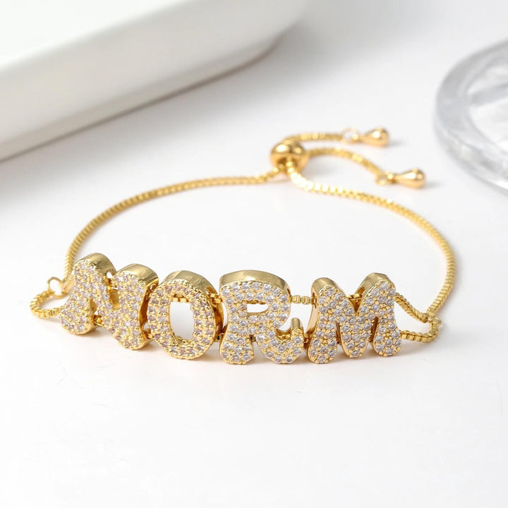 Personalised Bria Bubble Initial Bracelet