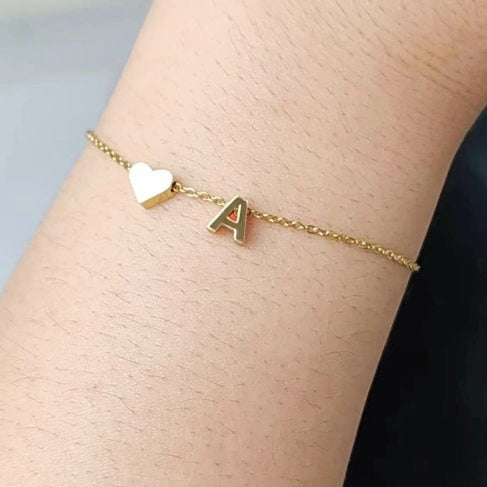 Personalised Sweet Heart Initial Bracelet