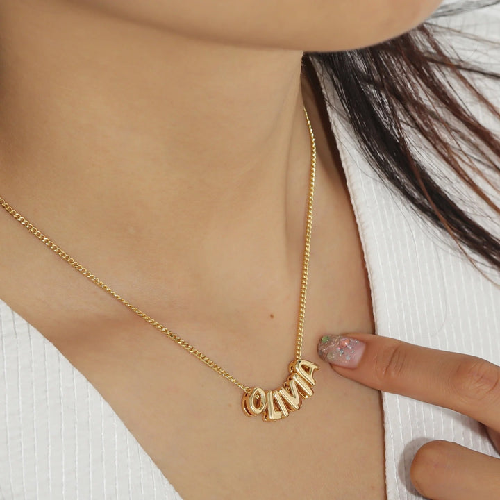 Personalised Zelina Bubble Name Necklace