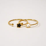 Cia Five Leaf Clover Adjustable Solid Bangle