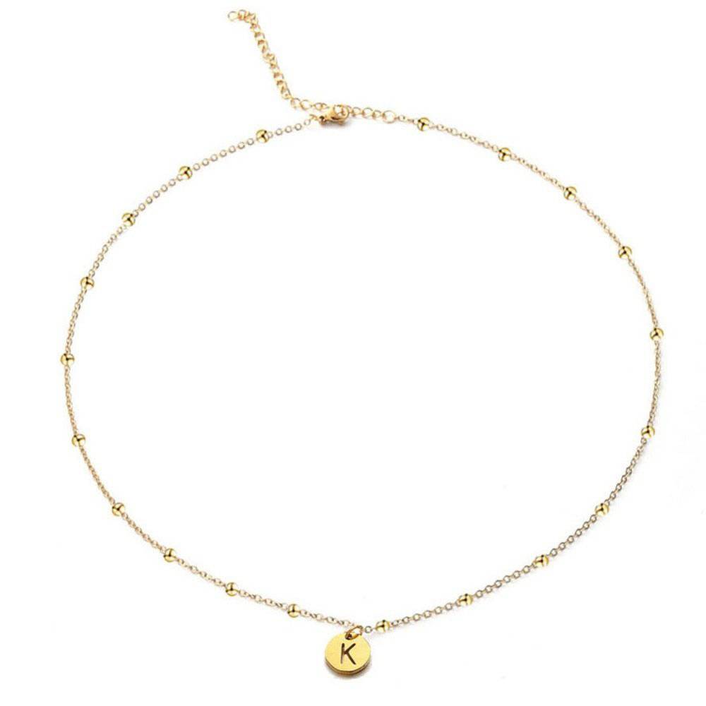 Lunar Initial Disc Necklace - Celeste Adore