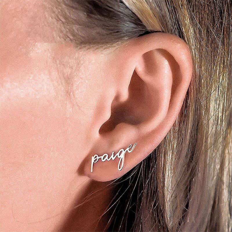 Personalised Signus Name Earrings