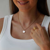 Personalised Five Leaf Clover Initial Necklace