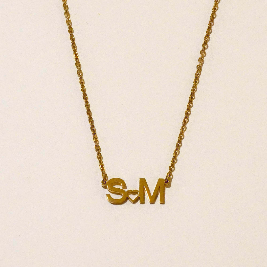 Personalised Kara Heart Initial Necklace